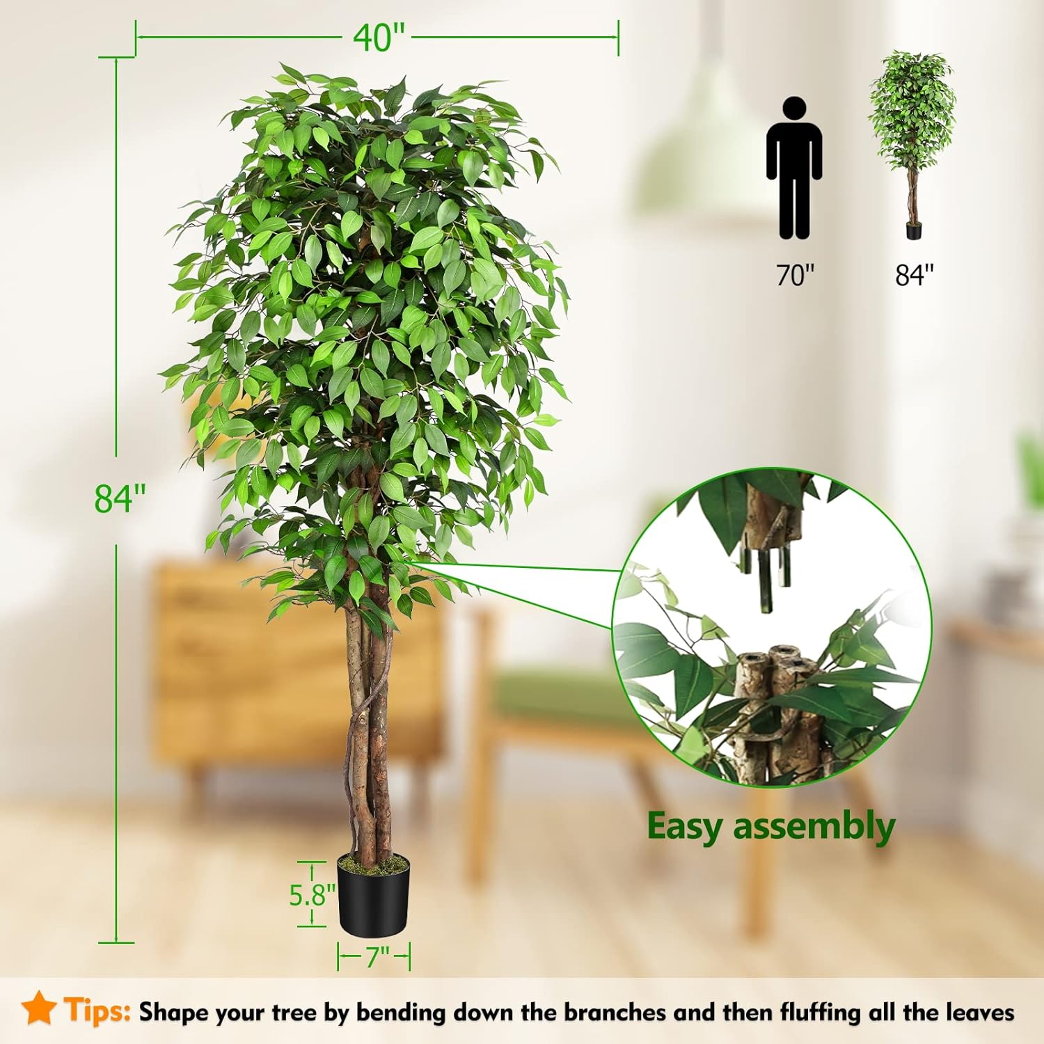 Lifelike Artificial Ficus Tree - огляд і ціна Ficus Lyrata Tree